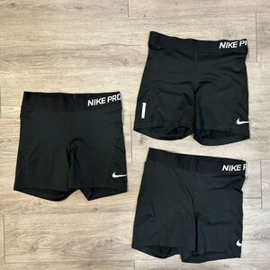 3 Nike Pro spandex shorts